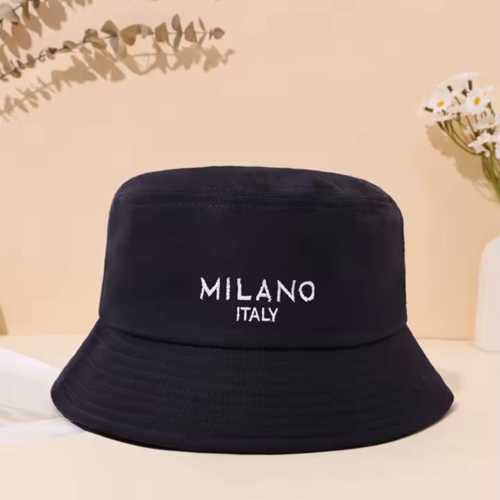 New Milano bucket hat black white mens women cap travel poolside fishing